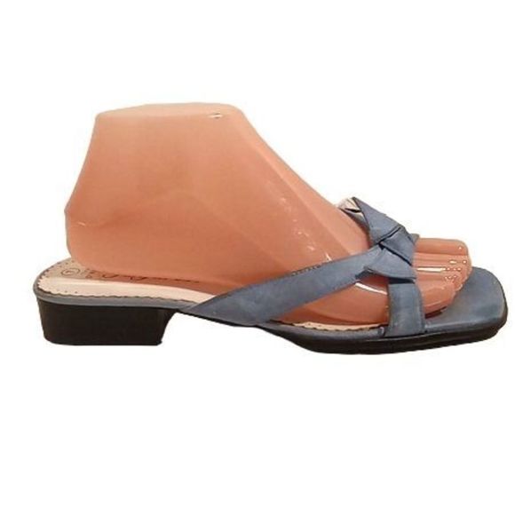 Fanfares Blue Square Toe Sandals Women's Size 7 - Picture 1 of 7